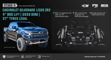 <strong>Stage 4 ZR2: 4" BDS Lift | 3650 GVM | 37" Tyres Legal</strong>